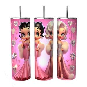 BETTY 20oz PRETTY IN PINK STAINLESS STEEL SUBLIMATED, INSULATED TUMBLER